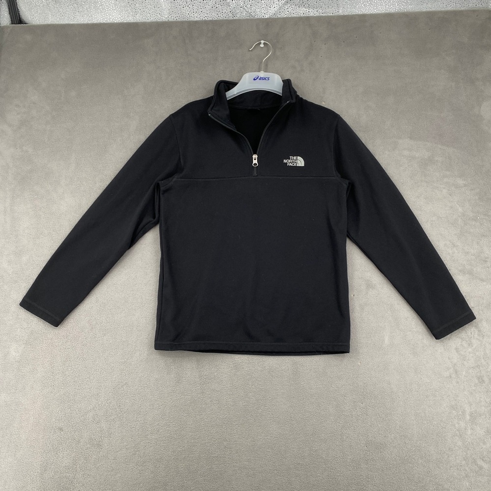 The North Face Boys Black Glacier Quarter Zip Fleece Pullover Size Large 14/16